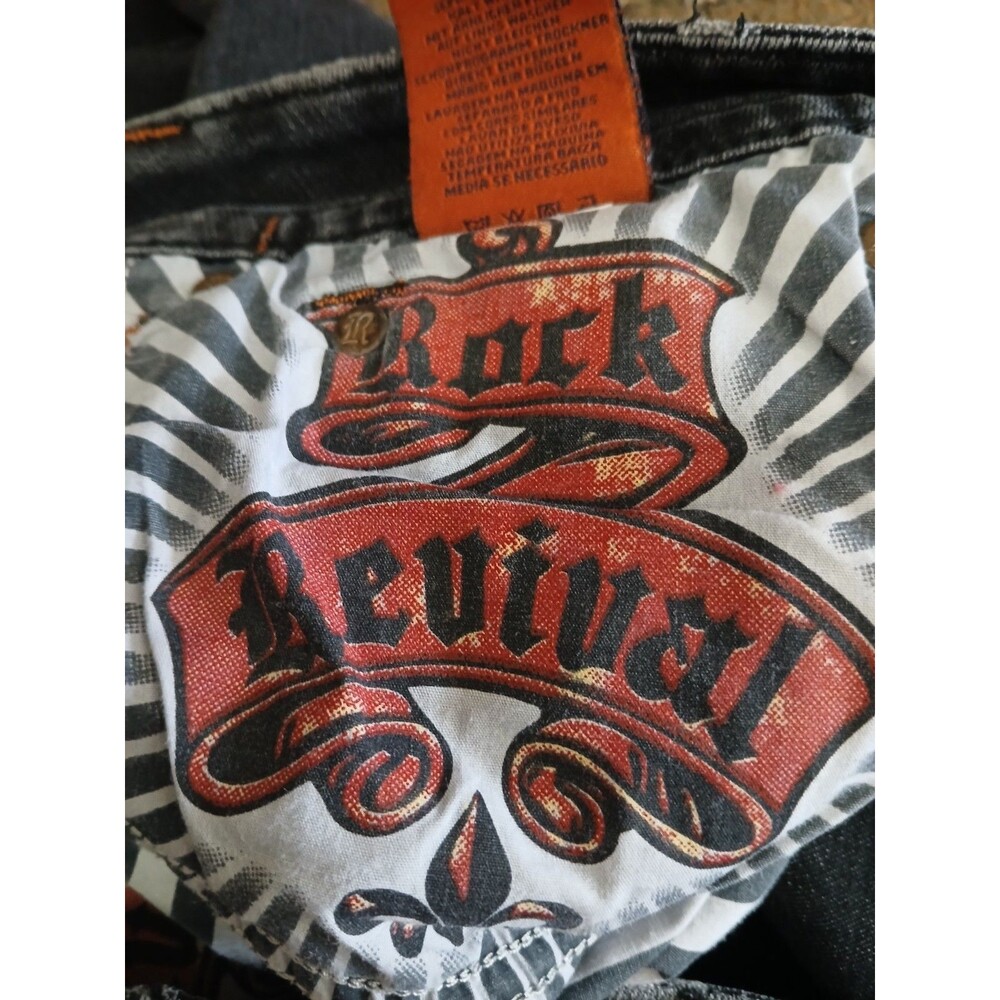 Rock Revival Lowry Black Y2K Rock / Grunge Studded Jeans Men's 36 X 30 Straight - Picture 8 of 9